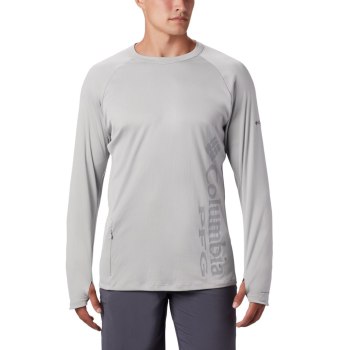 Columbia Muške Majice S Kapuljačom - PFG Buoy Knit Long Sleeve Sive | NKOX-36519